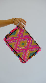 Pink Stardust Glitter Clutch